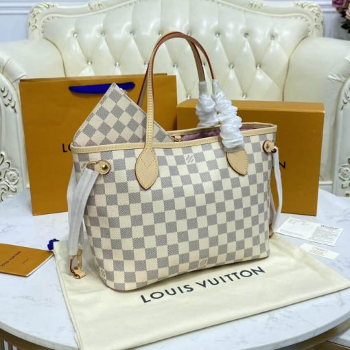 Louis Vuitton Damier Azur Neverfull PM N41362 Pink - Image 3