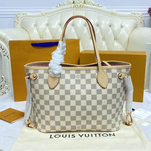 Louis Vuitton Damier Azur Neverfull PM N41362 Pink - Image 4