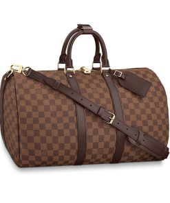 Louis Vuitton Damier Ebene Canvas Keepall Bandouliere  50 N41427
