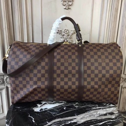 Louis Vuitton Damier Ebene Canvas Keepall Bandouliere  50 N41427 - Image 4