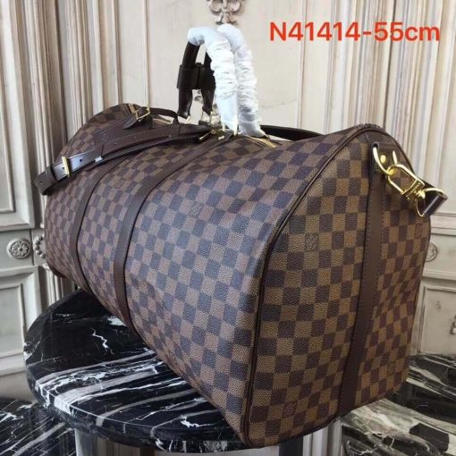 Louis Vuitton Damier Ebene Canvas Keepall Bandouliere 55  N41414 - Image 3