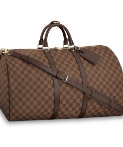 Louis Vuitton Damier Ebene Canvas Keepall Bandouliere 55  N41414