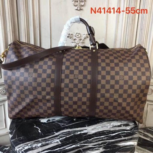 Louis Vuitton Damier Ebene Canvas Keepall Bandouliere 55  N41414 - Image 4