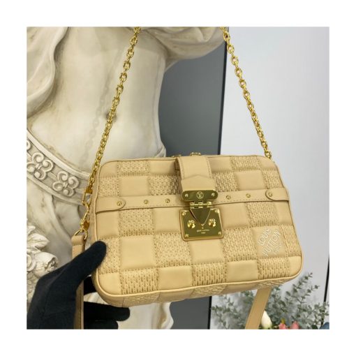 Louis Vuitton Damier Quilt Lambskin Troca MM M59111 M59114 Beige - Image 3