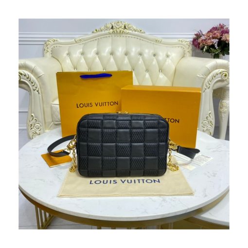 Louis Vuitton Damier Quilt Lambskin Troca MM M59111 M59114 Black - Image 6