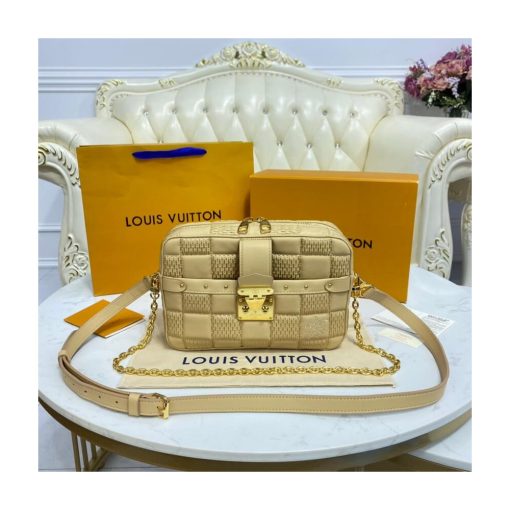 Louis Vuitton Damier Quilt Lambskin Troca MM M59111 M59114 Beige - Image 4