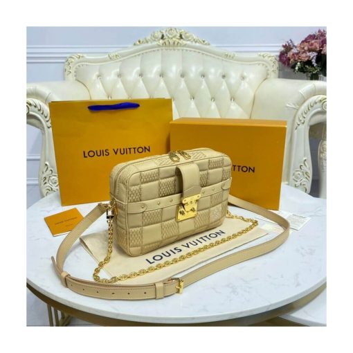 Louis Vuitton Damier Quilt Lambskin Troca MM M59111 M59114 Beige - Image 5