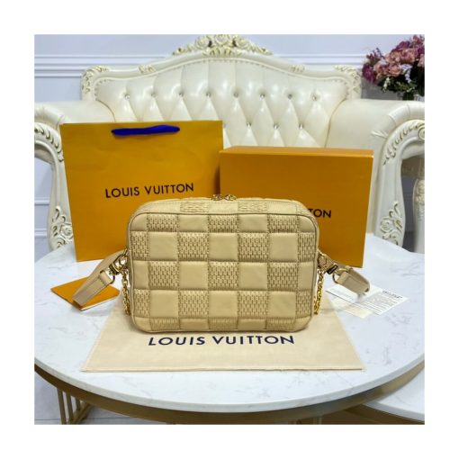 Louis Vuitton Damier Quilt Lambskin Troca MM M59111 M59114 Beige - Image 6