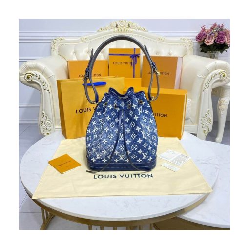 Louis Vuitton Denim Jacquard Textil Petit Noe M59606 - Image 3