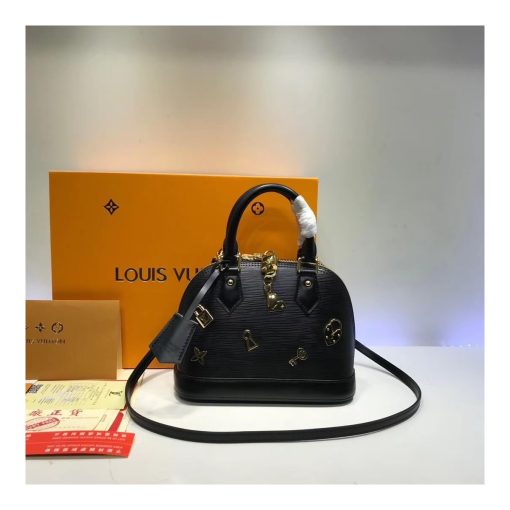 Louis Vuitton Epi Leather Alma BB M52884 M52885 Black - Image 2