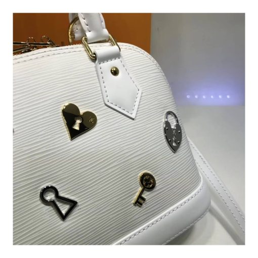 Louis Vuitton Epi Leather Alma BB M52884 M52885 White - Image 4