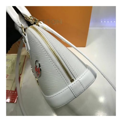 Louis Vuitton Epi Leather Alma BB M52884 M52885 White - Image 6