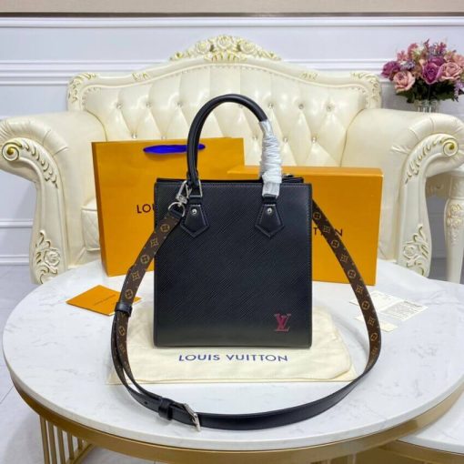 Louis Vuitton Epi Leather Sac Plat BB M58659 M58660 Black - Image 5