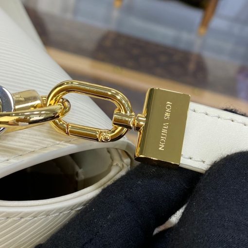 Louis Vuitton Epi Leather Twist MM with Monogram Flowers Chain White - Image 12