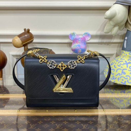 Louis Vuitton Epi Leather Twist MM with Monogram Flowers Chain White - Image 3