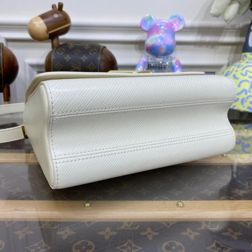Louis Vuitton Epi Leather Twist MM with Monogram Flowers Chain White - Image 9