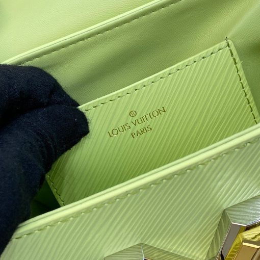 Louis Vuitton Epi Leather Twist PM with Monogram Flowers Chain Green - Image 14