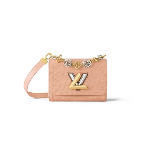 Louis Vuitton Epi Leather Twist PM with Monogram Flowers Chain Green - Image 16