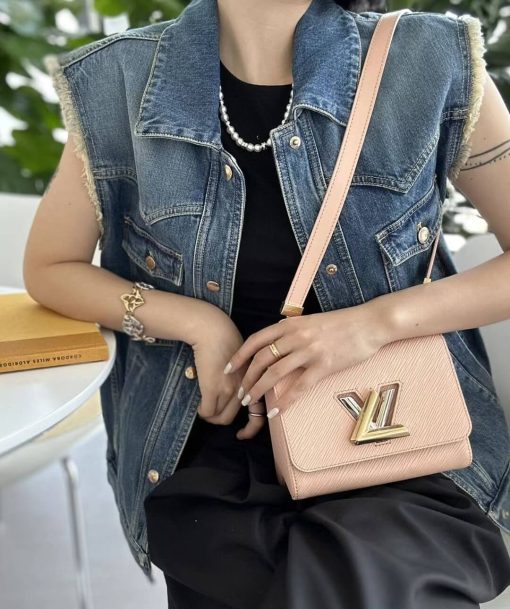 Louis Vuitton Epi Leather Twist PM with Monogram Flowers Chain Green - Image 19