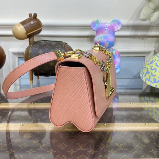 Louis Vuitton Epi Leather Twist PM with Monogram Flowers Chain Green - Image 22