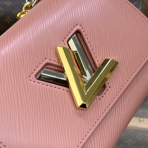 Louis Vuitton Epi Leather Twist PM with Monogram Flowers Chain Green - Image 24