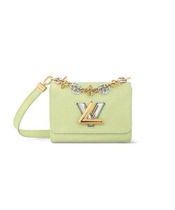 Louis Vuitton Epi Leather Twist PM with Monogram Flowers Chain Green