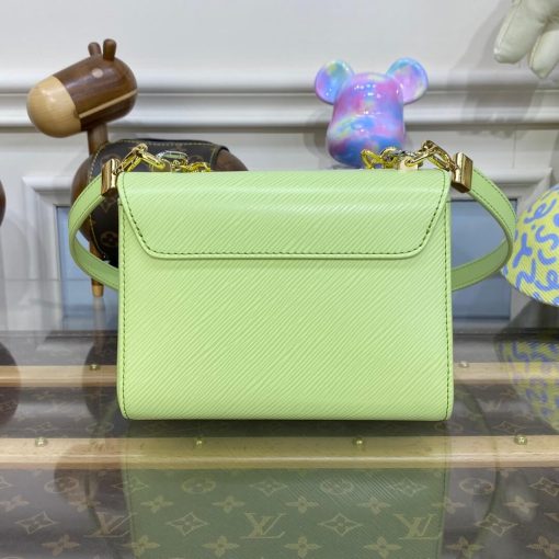 Louis Vuitton Epi Leather Twist PM with Monogram Flowers Chain Green - Image 8