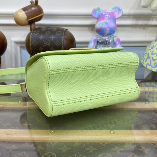 Louis Vuitton Epi Leather Twist PM with Monogram Flowers Chain Green - Image 10