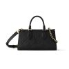 Louis Vuitton Grained Cowhide Leather OnTheGo East West Bag M23698 M23640 Black