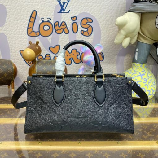 Louis Vuitton Grained Cowhide Leather OnTheGo East West Bag M23698 M23640 Black - Image 3