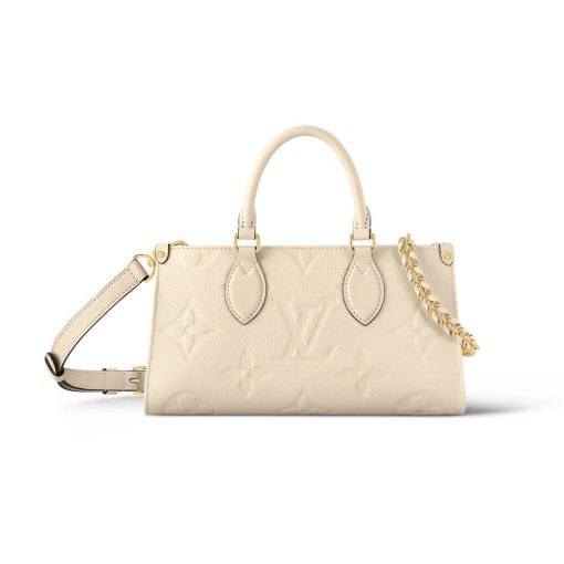 Louis Vuitton Grained Cowhide Leather OnTheGo East West Bag M23698 M23640 White