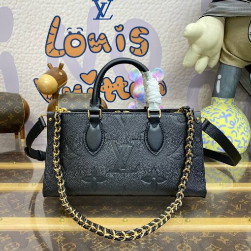 Louis Vuitton Grained Cowhide Leather OnTheGo East West Bag M23698 M23640 Black - Image 2