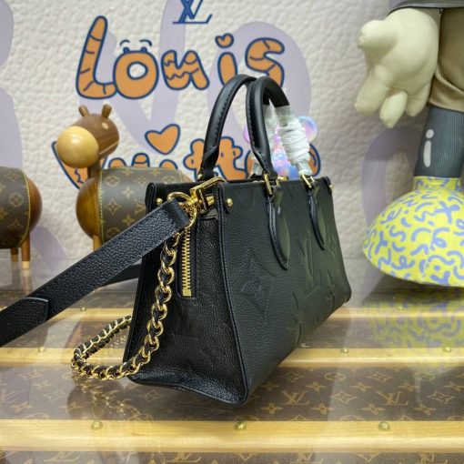 Louis Vuitton Grained Cowhide Leather OnTheGo East West Bag M23698 M23640 Black - Image 4