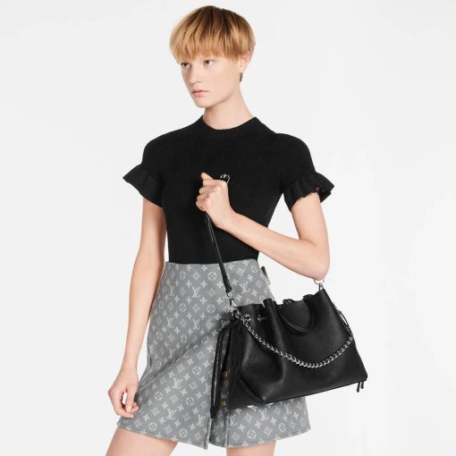 Louis Vuitton Mahina Calf Leather Bella Tote M59200 Black - Image 2