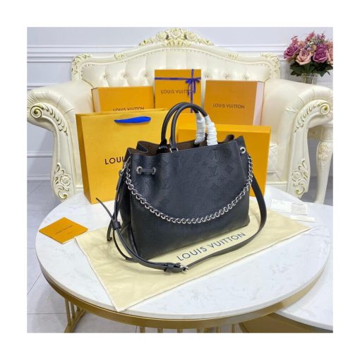 Louis Vuitton Mahina Calf Leather Bella Tote M59200 Black - Image 8