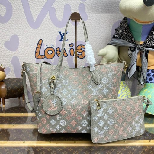 Louis Vuitton Mahina Leather Blossom MM Bag M23387 Gray - Image 4