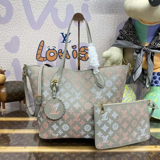 Louis Vuitton Mahina Leather Blossom MM Bag M23387 Gray - Image 4