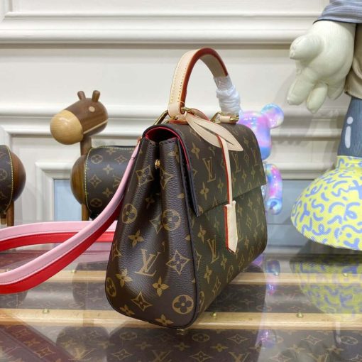 Louis Vuitton Monogram Canvas Cluny BB Bag Red - Image 3