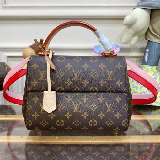 Louis Vuitton Monogram Canvas Cluny BB Bag Red