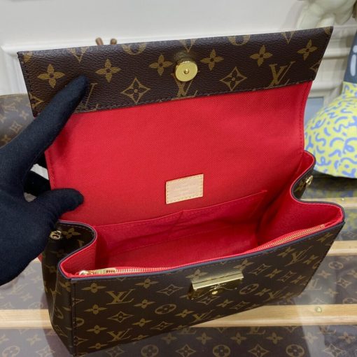 Louis Vuitton Monogram Canvas Cluny BB Bag Red - Image 8