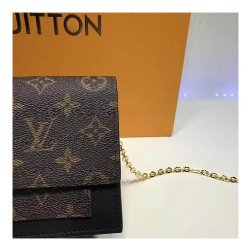 Louis Vuitton Monogram Canvas Flore Chain Wallet M67404 M67405 Black - Image 2