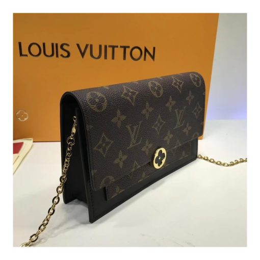 Louis Vuitton Monogram Canvas Flore Chain Wallet M67404 M67405 Black - Image 3