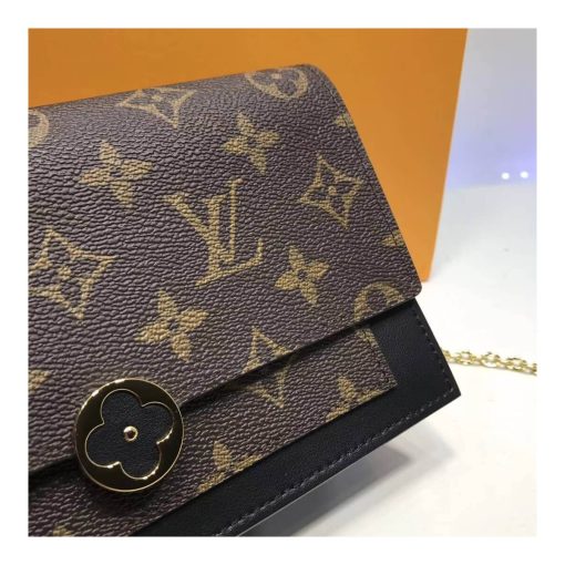 Louis Vuitton Monogram Canvas Flore Chain Wallet M67404 M67405 Black - Image 4
