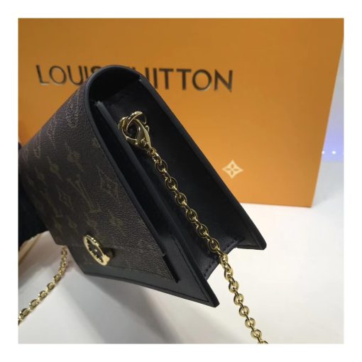 Louis Vuitton Monogram Canvas Flore Chain Wallet M67404 M67405 Black - Image 5