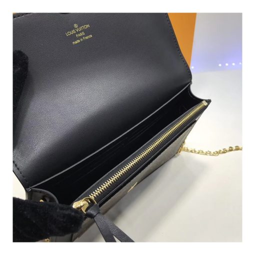 Louis Vuitton Monogram Canvas Flore Chain Wallet M67404 M67405 Black - Image 9