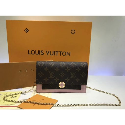 Louis Vuitton Monogram Canvas Flore Chain Wallet M67404 M67405 Light Pink - Image 2