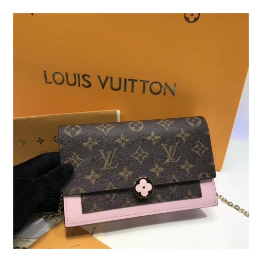 Louis Vuitton Monogram Canvas Flore Chain Wallet M67404 M67405 Light Pink - Image 3