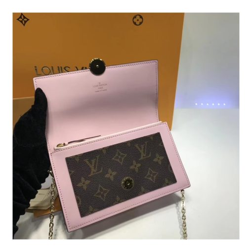 Louis Vuitton Monogram Canvas Flore Chain Wallet M67404 M67405 Light Pink - Image 5