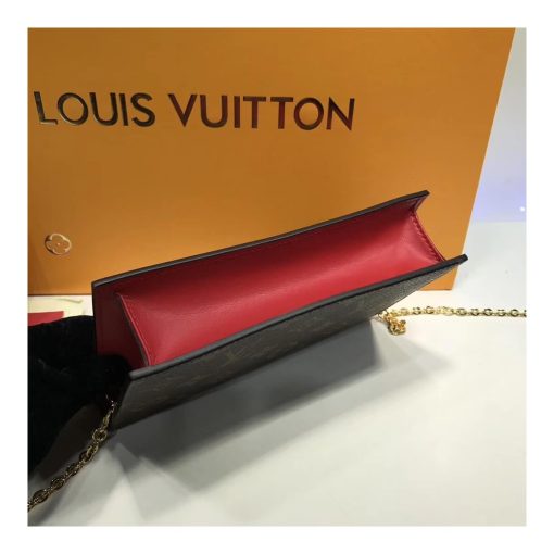 Louis Vuitton Monogram Canvas Flore Chain Wallet M67404 M67405 Red - Image 5
