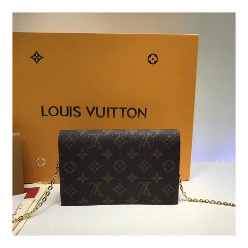 Louis Vuitton Monogram Canvas Flore Chain Wallet M67404 M67405 Red - Image 7